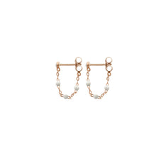 Gigi Clozeau - Boucles d'oreilles blanche Classique Gigi, or rose