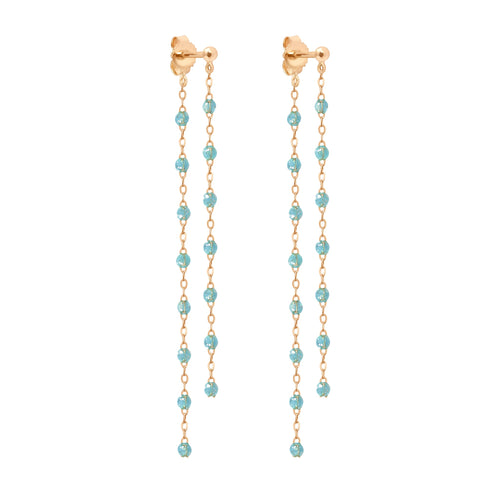 Gigi Clozeau - Boucles d'oreilles Dansantes Classique Gigi aqua, or rose