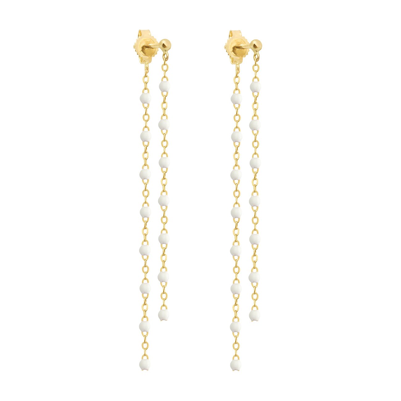 Gigi Clozeau - Boucles d'oreilles Dansantes Classique Gigi blanche, or jaune