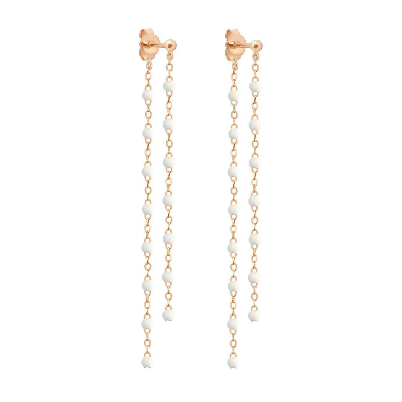 Gigi Clozeau - Boucles d'oreilles Dansantes Classique Gigi blanche, or rose