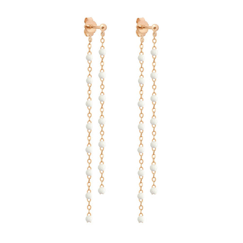 Gigi Clozeau - Boucles d'oreilles Dansantes Classique Gigi blanche, or rose