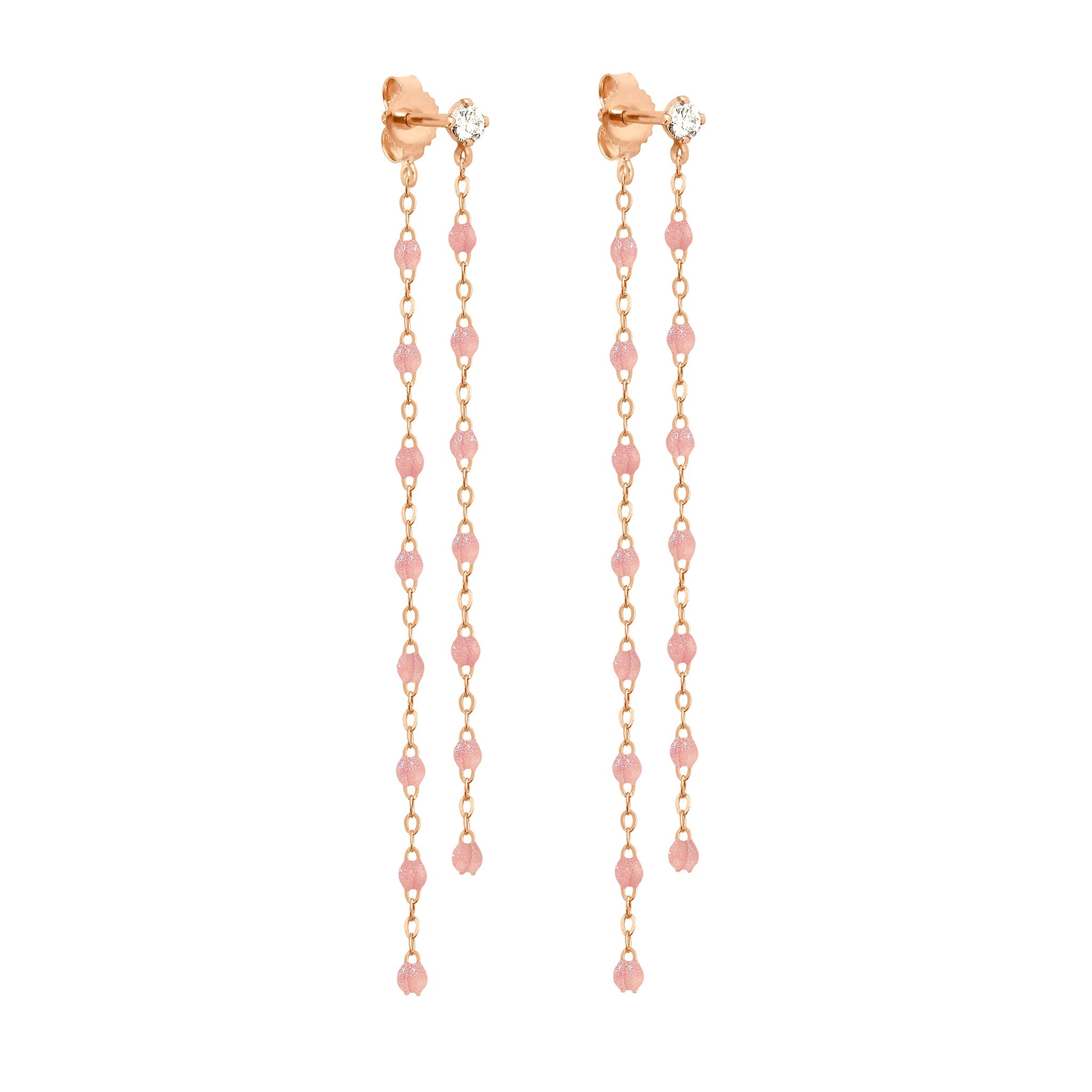 Gigi Clozeau - Boucles d'oreilles Dansantes Classique Gigi blush, diamants, or rose