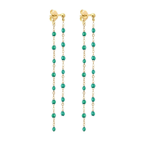 Gigi Clozeau - Boucles d'oreilles Dansantes Classique Gigi émeraude, or jaune