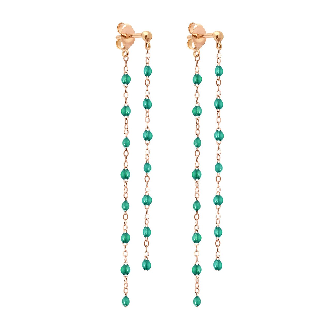 Gigi Clozeau - Boucles d'oreilles Dansantes Classique Gigi émeraude, or rose