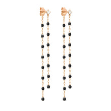 Gigi Clozeau - Boucles d'oreilles Dansantes Classique Gigi noire, diamants, or rose