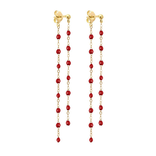 Gigi Clozeau - Boucles d'oreilles Dansantes Classique Gigi rouge, or jaune