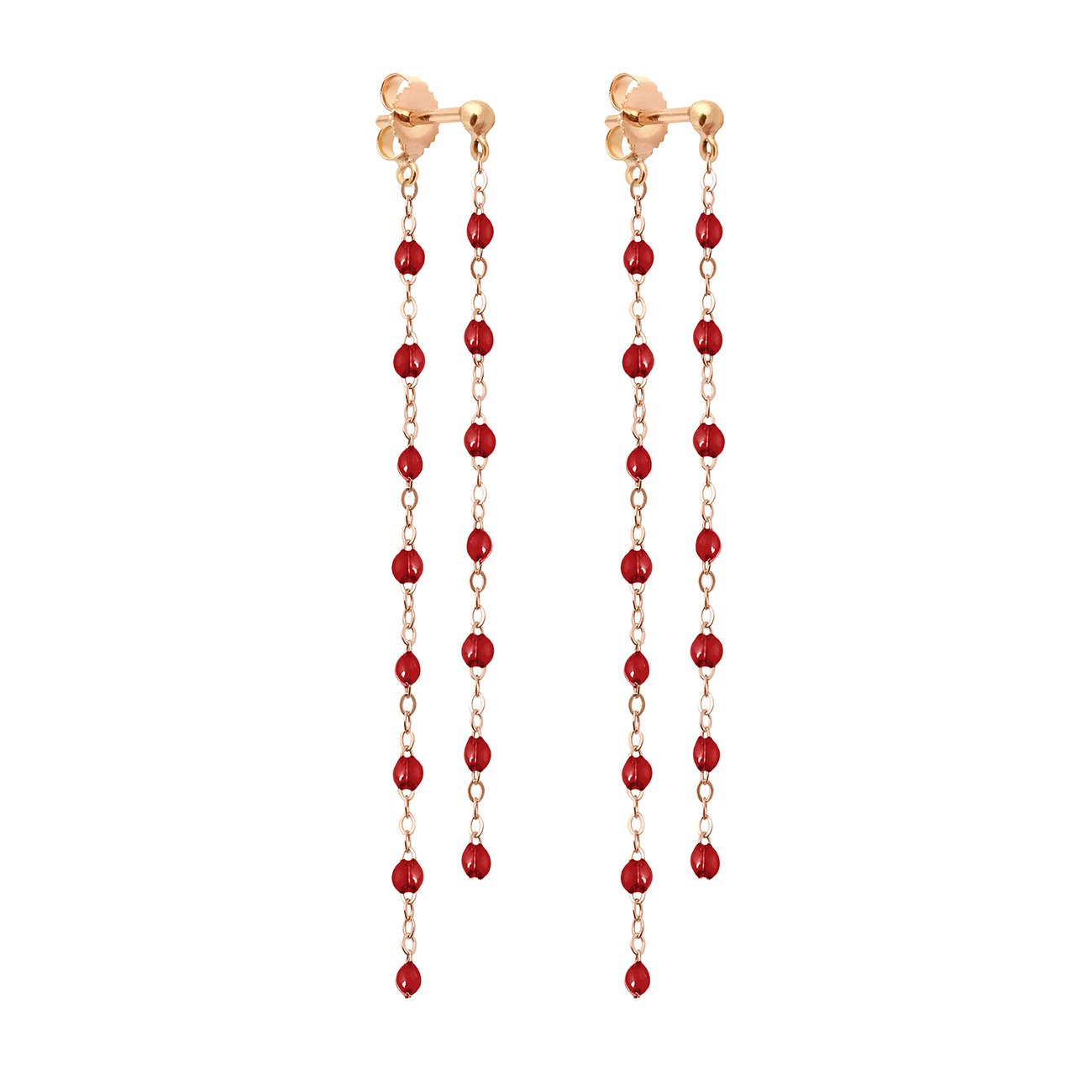 Gigi Clozeau - Boucles d'oreilles Dansantes Classique Gigi rouge, or rose