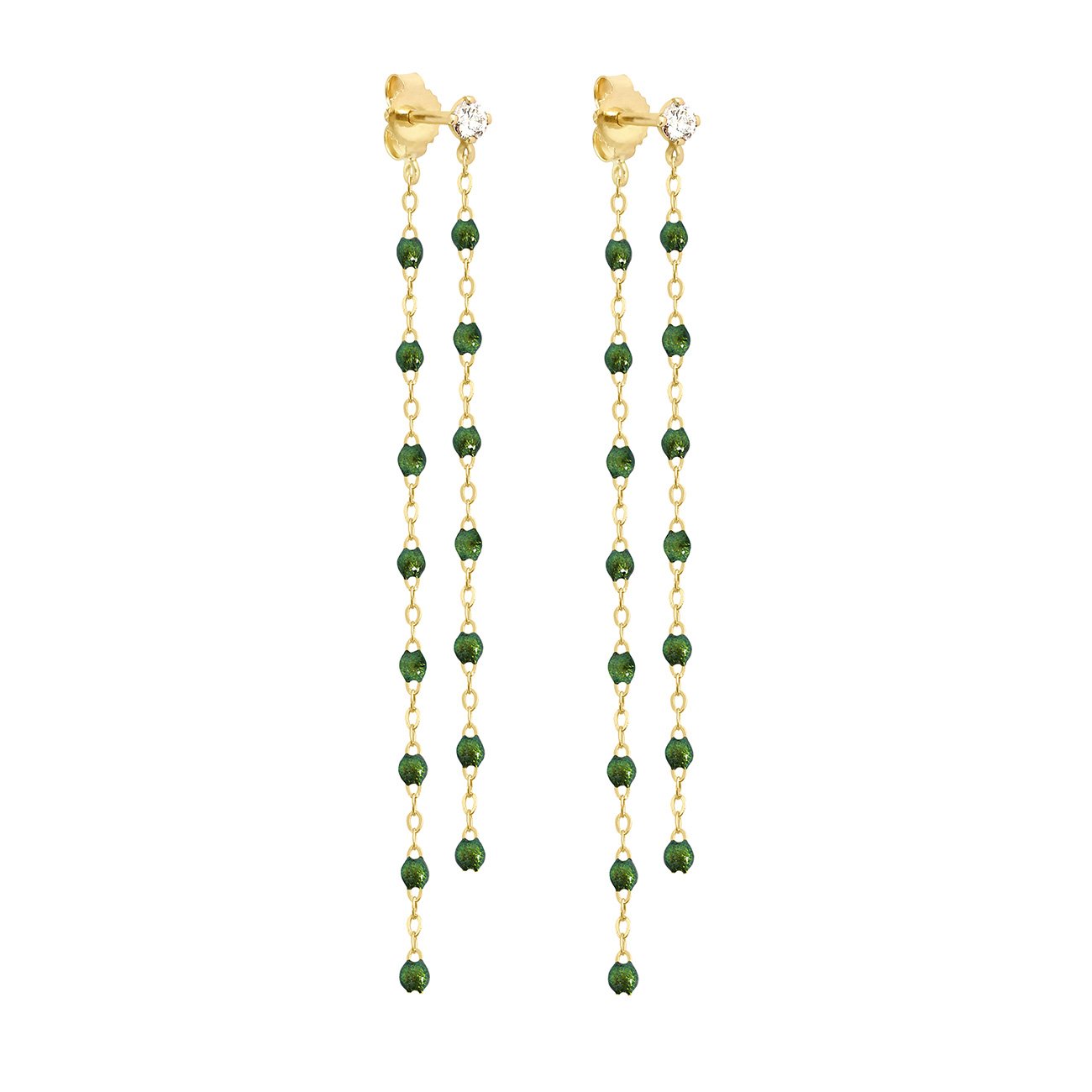 Gigi Clozeau - Boucles d'oreilles Dansantes Classique Gigi scarabée, diamants, or jaune