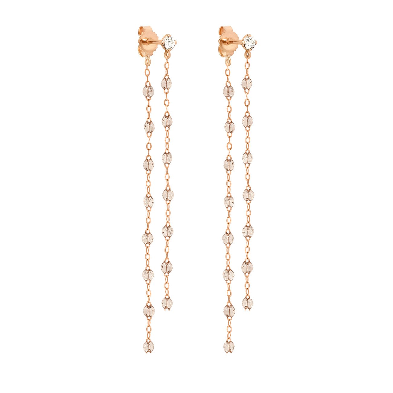 Gigi Clozeau - Boucles d'oreilles Dansantes Classique Gigi sparkle, diamants, or rose