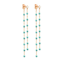 Gigi Clozeau - Boucles d'oreilles Dansantes Classique Gigi turquoise vert, diamants, or rose