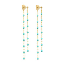 Gigi Clozeau - Boucles d'oreilles Dansantes Classique Gigi turquoise vert, or jaune