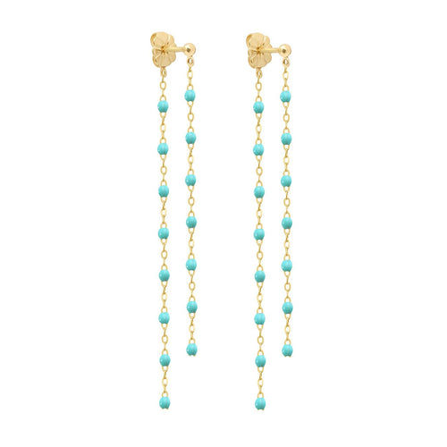 Gigi Clozeau - Boucles d'oreilles Dansantes Classique Gigi turquoise vert, or jaune