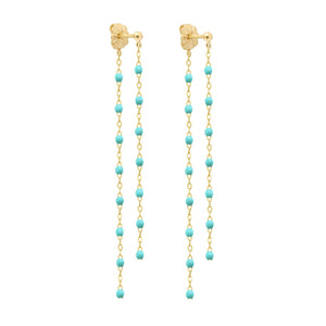 Gigi Clozeau - Boucles d'oreilles Dansantes Classique Gigi turquoise vert, or jaune