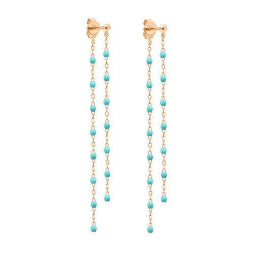 Gigi Clozeau - Boucles d'oreilles Dansantes Classique Gigi turquoise vert, or rose