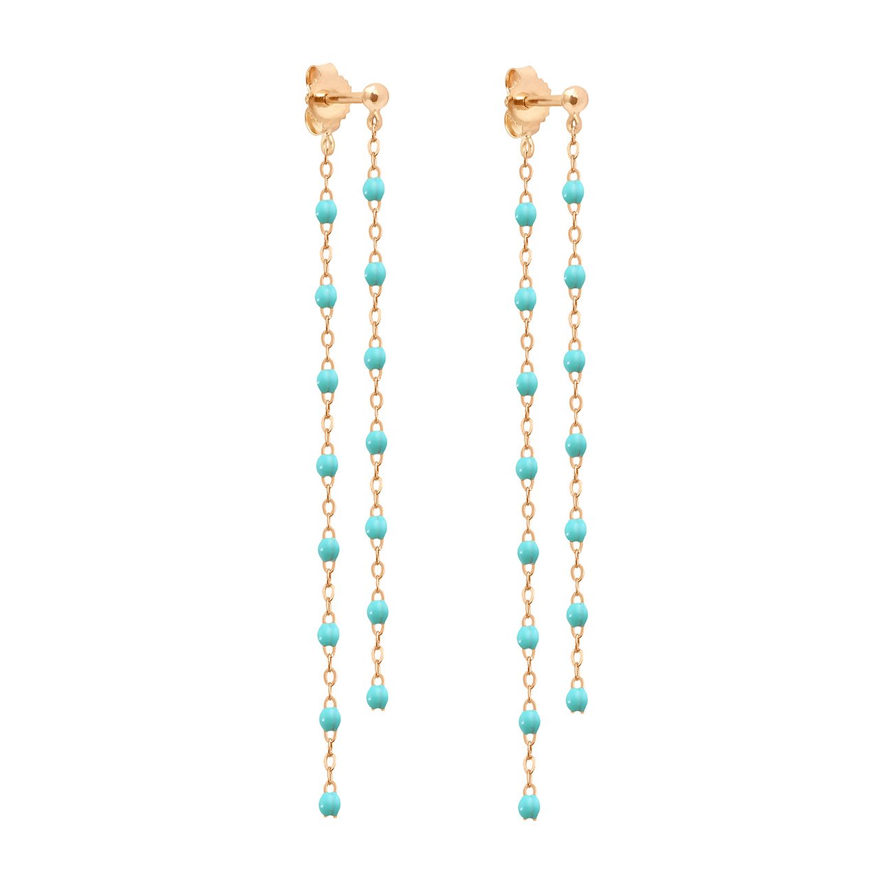 Gigi Clozeau - Boucles d'oreilles Dansantes Classique Gigi turquoise vert, or rose