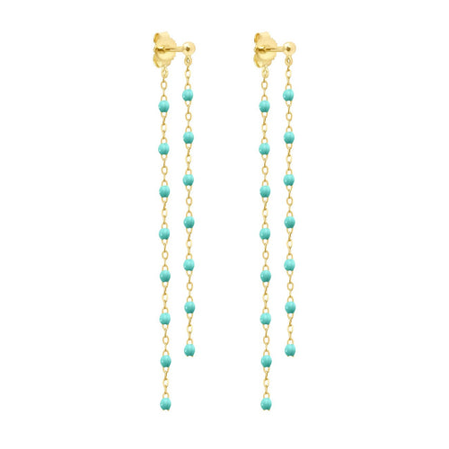 Gigi Clozeau - Boucles d'oreilles Dansantes Classique Gigi vert d'eau, or jaune