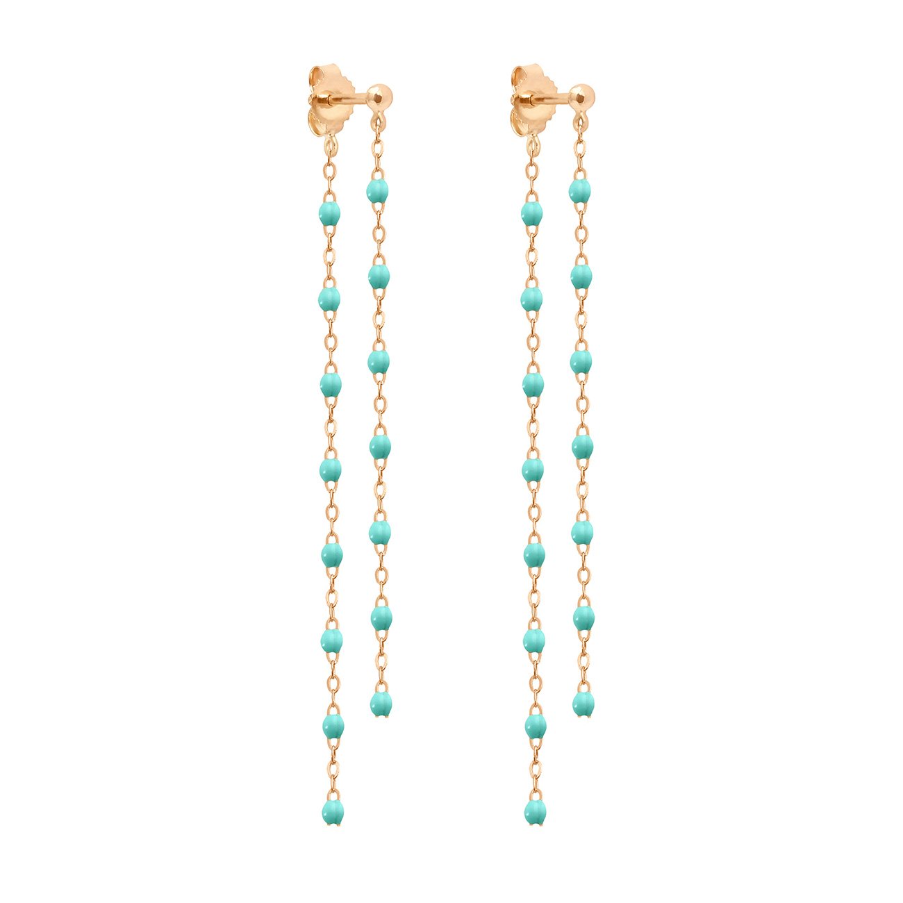 Gigi Clozeau - Boucles d'oreilles Dansantes Classique Gigi vert d'eau, or rose