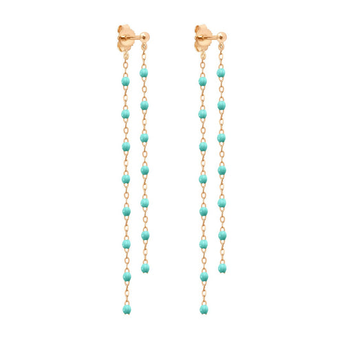 Gigi Clozeau - Boucles d'oreilles Dansantes Classique Gigi vert d'eau, or rose