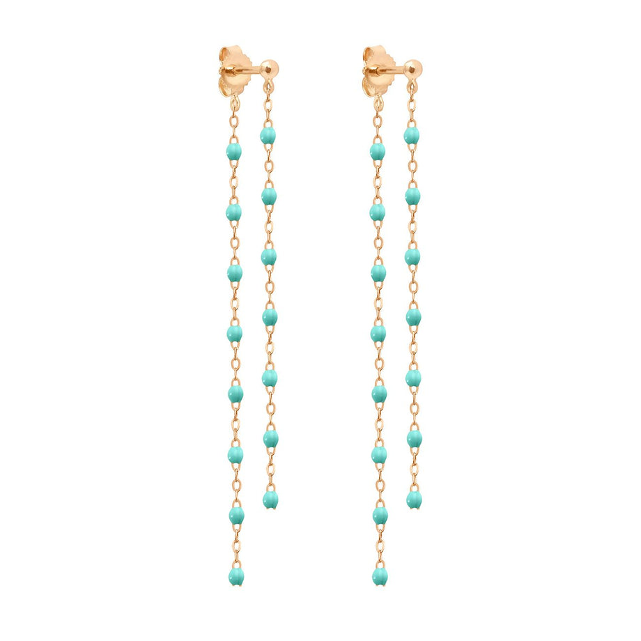 Gigi Clozeau - Boucles d'oreilles Dansantes Classique Gigi vert d'eau, or rose