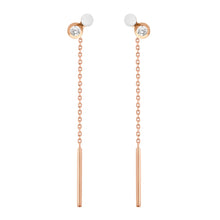 Gigi Clozeau - Boucles d'oreilles Dot, résine blanche, diamants, or rose