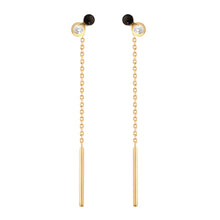 Gigi Clozeau - Boucles d'oreilles Dot, résine noire, diamants, or jaune