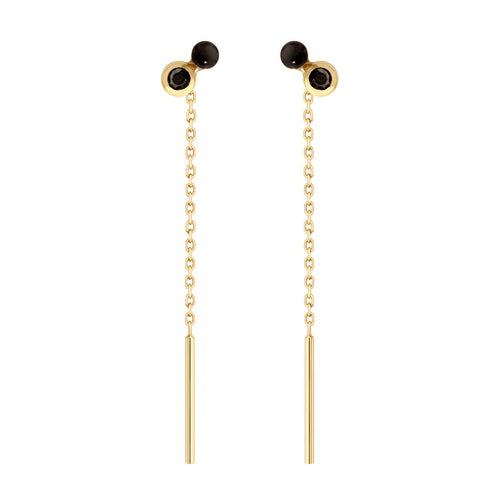 Gigi Clozeau - Boucles d'oreilles Dot, spinelle noire, or jaune