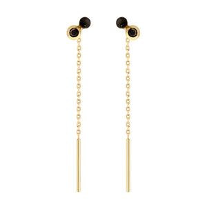 Gigi Clozeau - Boucles d'oreilles Dot, spinelle noire, or jaune