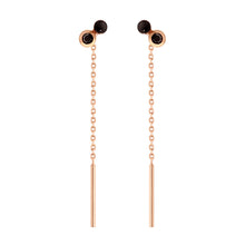 Gigi Clozeau - Boucles d'oreilles Dot, spinelle noire, or rose