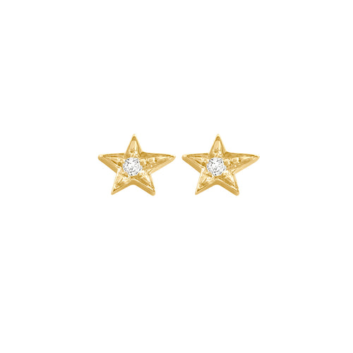 Gigi Clozeau - Boucles d'oreilles Etoile diamant, or jaune