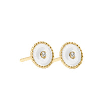 Gigi Clozeau - Boucles d'oreilles Etoile du Nord, résine blanche, diamant, or jaune