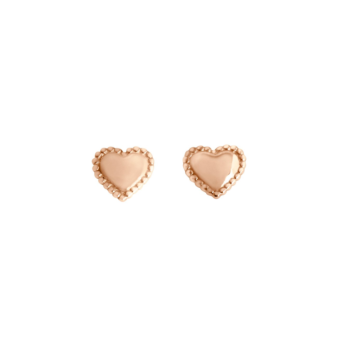 Gigi Clozeau - Boucles d'oreilles Lucky Coeur, or rose