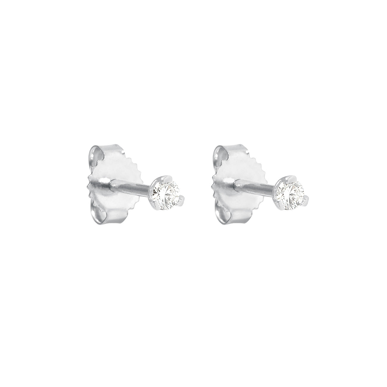 Mini Diamond Stud Earrings White Gold
