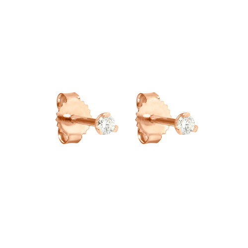 Gigi Clozeau - Boucles d'oreilles mini Puce, diamants, or rose