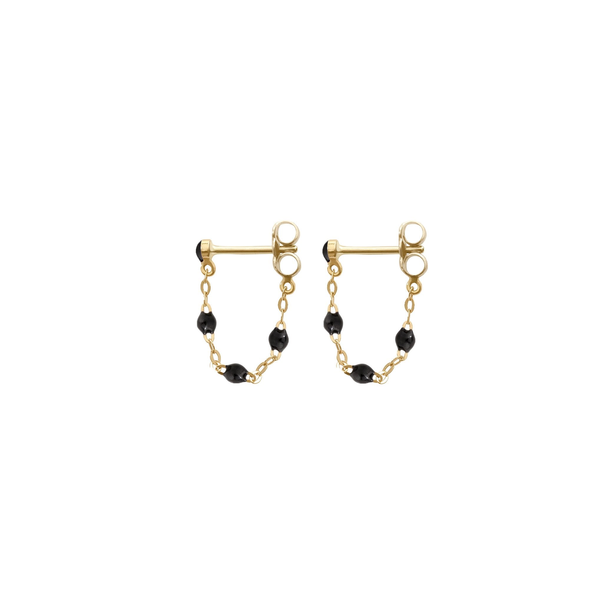 Gigi Clozeau - Boucles d'oreilles noire Classique Gigi, or jaune