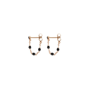 Gigi Clozeau - Boucles d'oreilles noire Classique Gigi, or rose