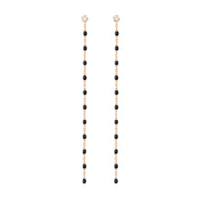 Gigi Clozeau - Boucles d'oreilles noire Gigi Party, diamants, or rose