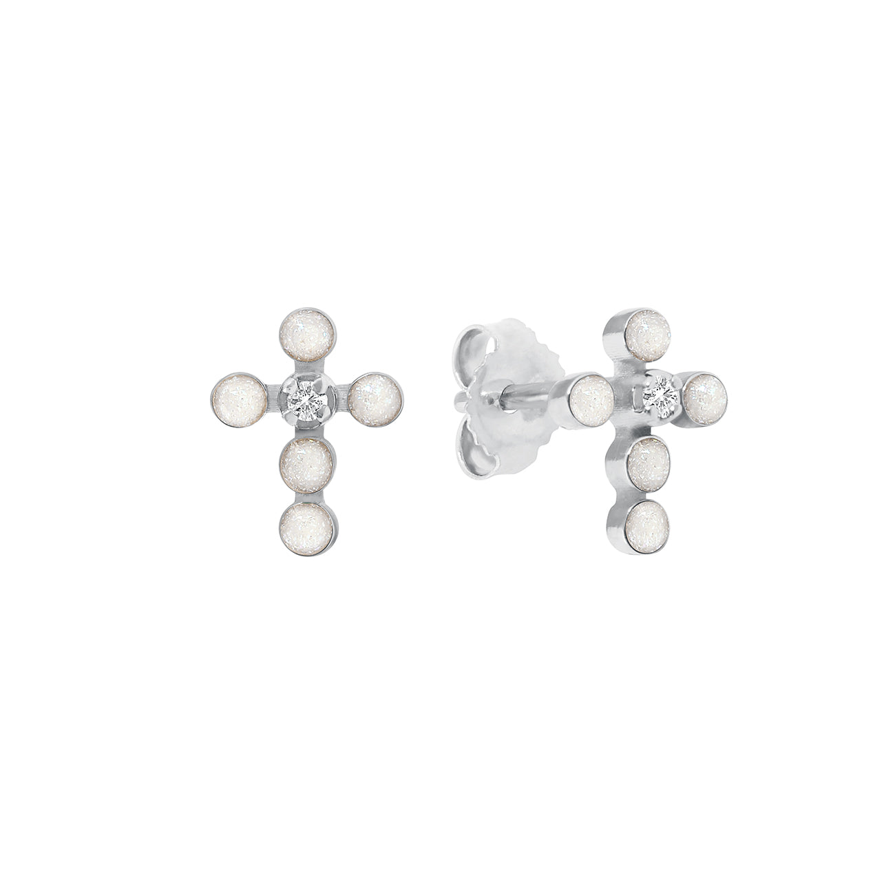 Boucles D'oreilles Vis Vintage En Cristaux - Style Diamant Or Blanc - Modèle *3608 - Occasion