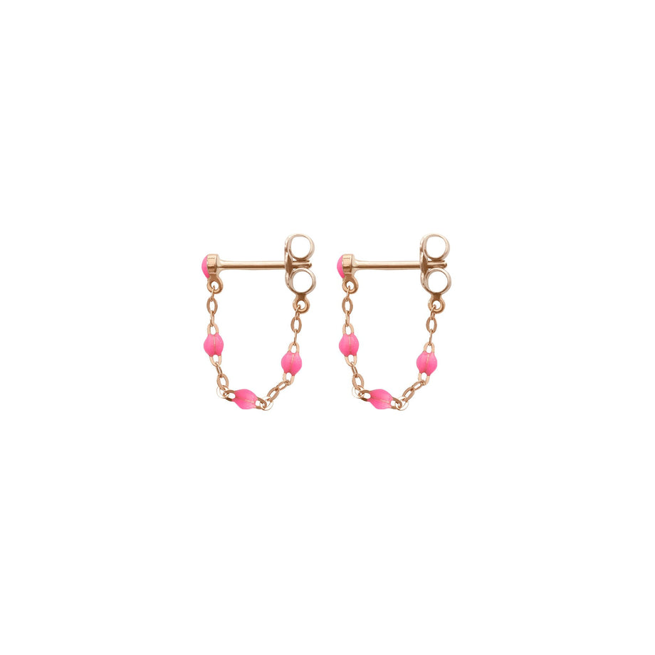 Gigi Clozeau - Boucles d'oreilles rose fluo Classique Gigi, or rose