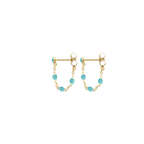 Gigi Clozeau - Boucles d'oreilles turquoise vert Classique Gigi, or jaune