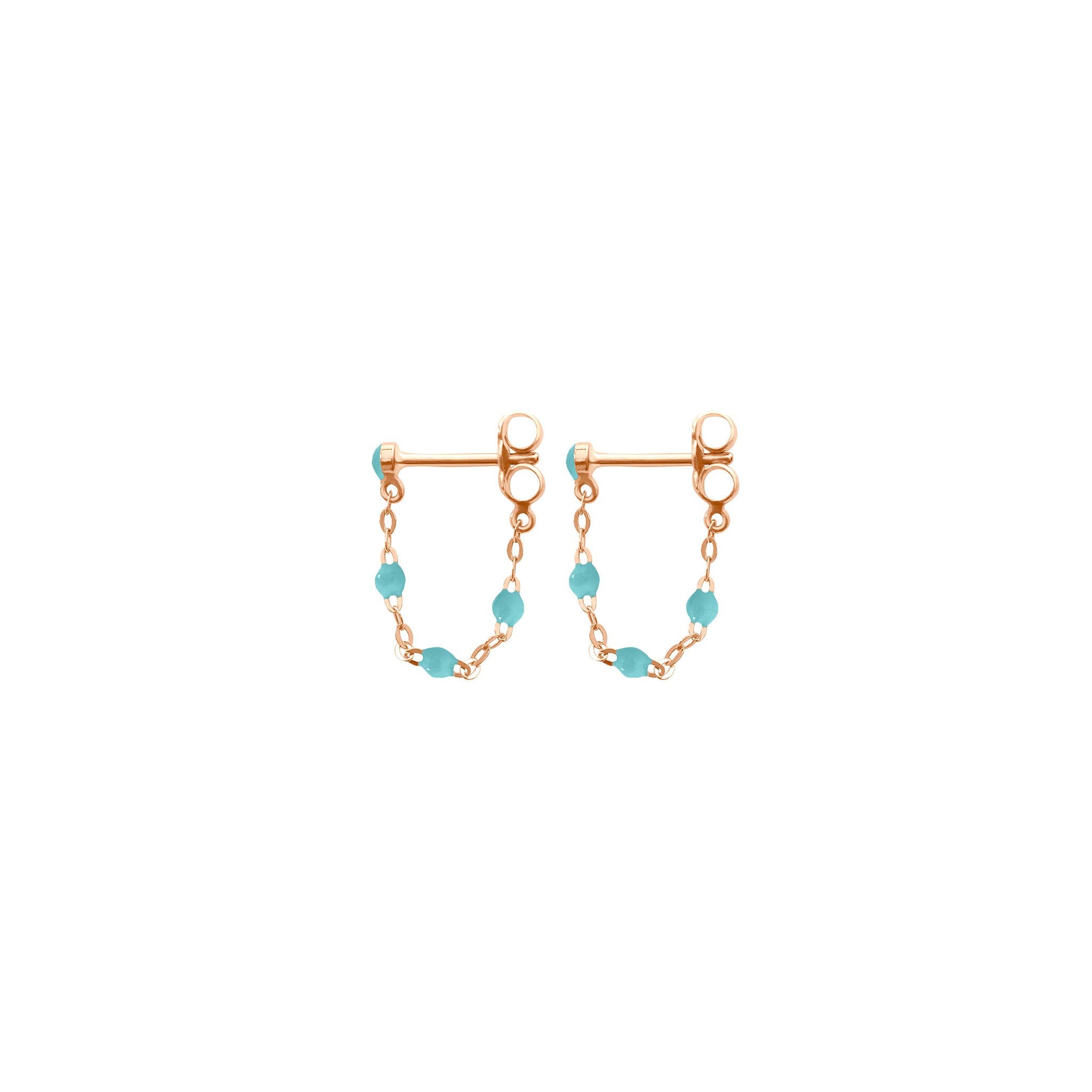 Gigi Clozeau - Boucles d'oreilles turquoise vert Classique Gigi, or rose