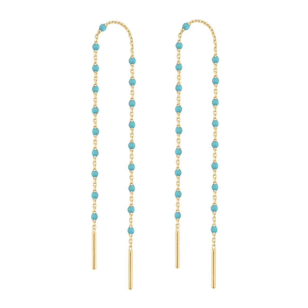 Gigi Clozeau - Boucles d'oreilles turquoise vert Mini Gigi, or jaune