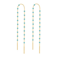 Gigi Clozeau - Boucles d'oreilles turquoise vert Mini Gigi, or jaune