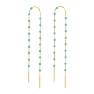 Gigi Clozeau - Boucles d'oreilles turquoise vert Mini Gigi, or jaune