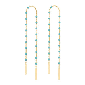 Gigi Clozeau - Boucles d'oreilles turquoise vert Mini Gigi, or jaune