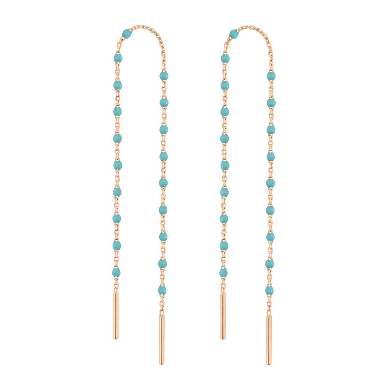 Gigi Clozeau - Boucles d'oreilles turquoise vert Mini Gigi, or rose