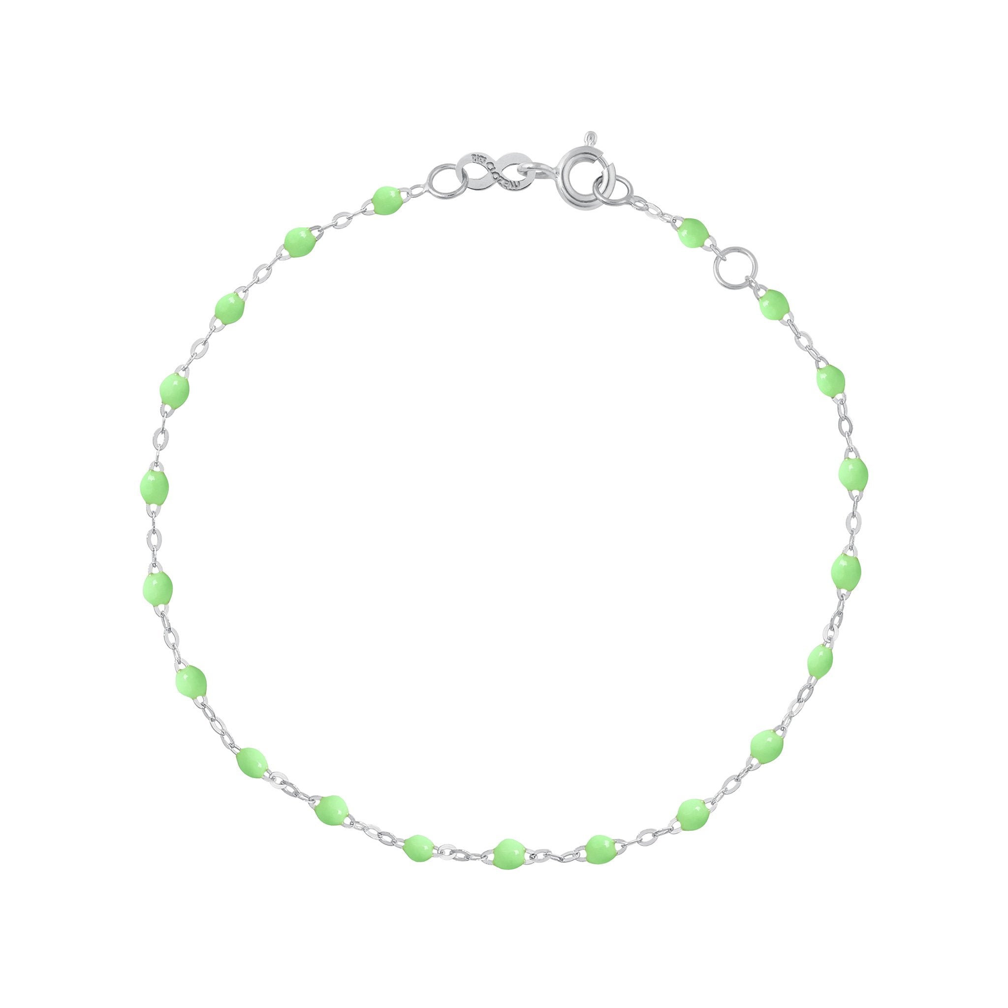 Gigi Clozeau - Bracelet anis Classique Gigi, or blanc, 18 cm
