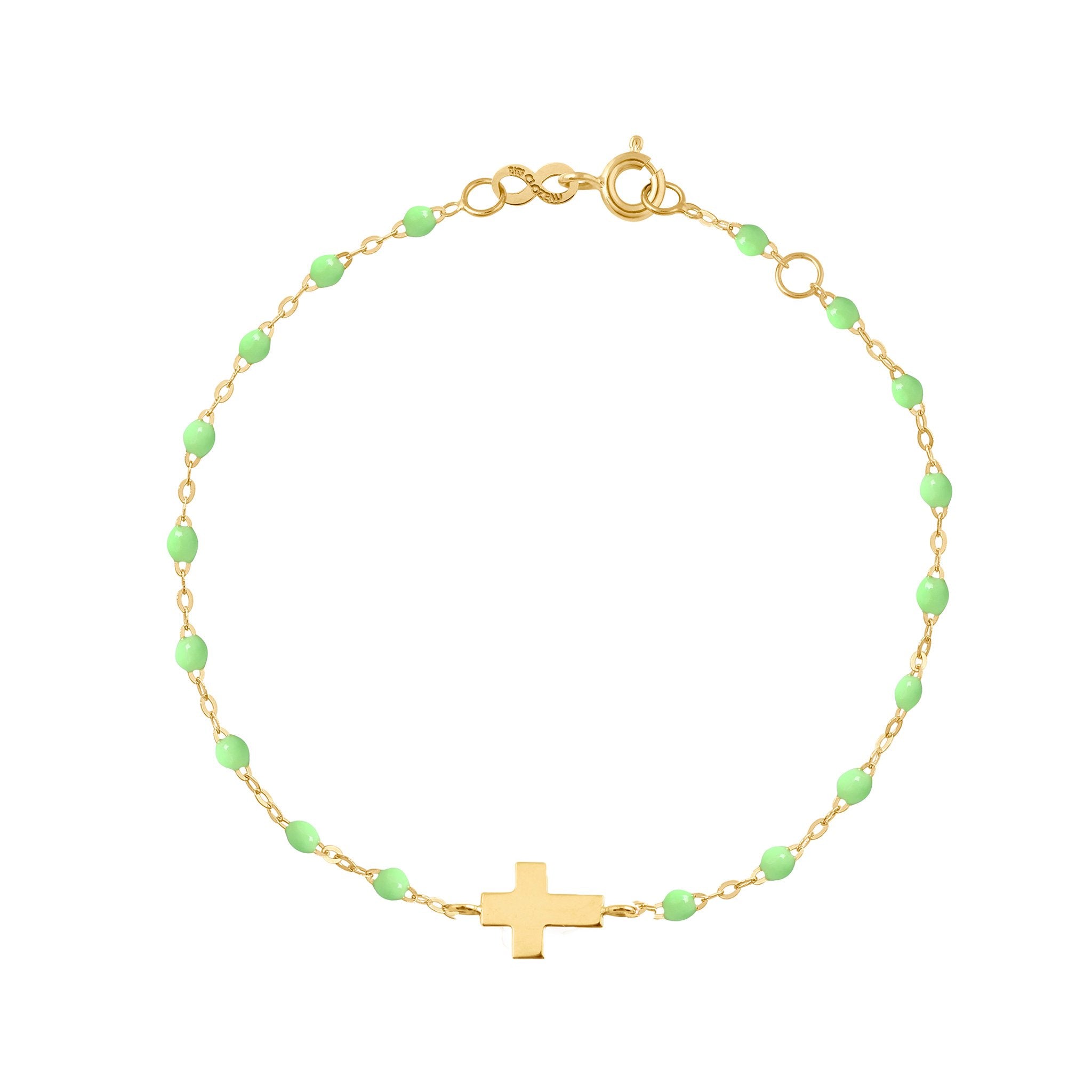 Gigi Clozeau - Bracelet anis Croix, or jaune, 17cm