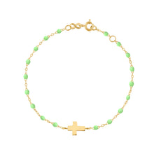 Gigi Clozeau - Bracelet anis Croix, or jaune, 17cm
