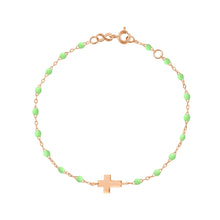 Gigi Clozeau - Bracelet anis Croix, or rose, 17cm