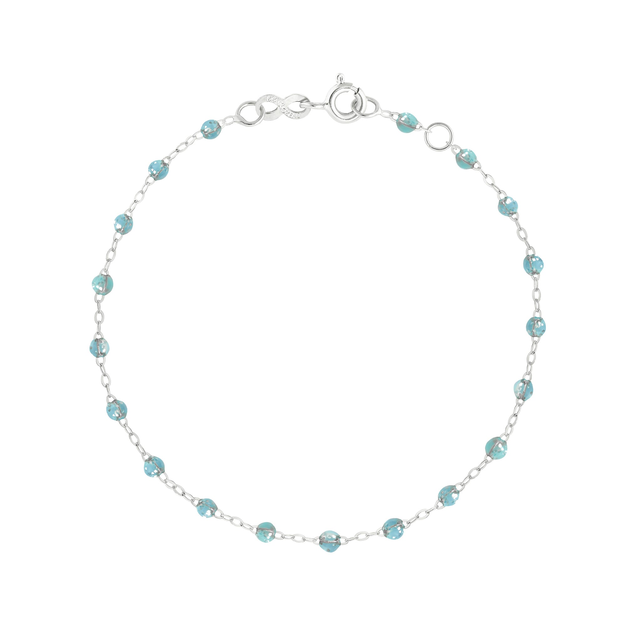 Gigi Clozeau - Bracelet aqua Classique Gigi, or blanc, 15 cm